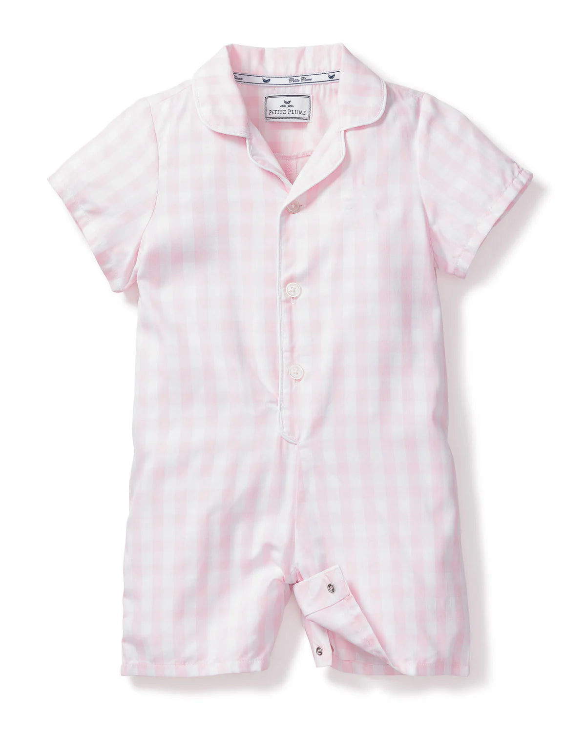 Petite Plume- Gingham Pink Romper