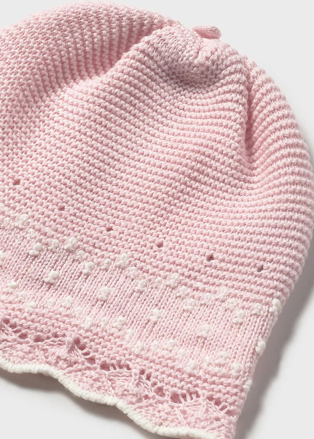 Mayoral Baby Knit w Hat - Cuarzo Pink