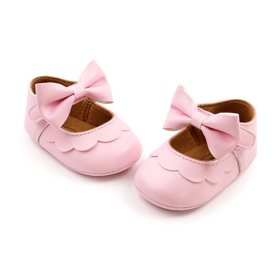 Bow Leatherette Anti-Slip Baby Crib Shoes