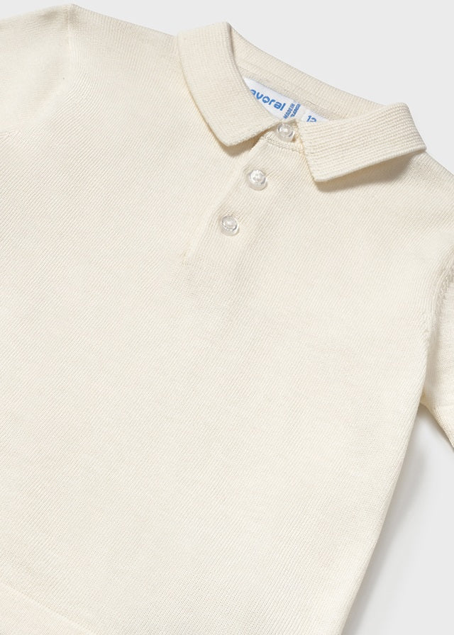 Mayoral- Cream Short Sleeve Boy Polo