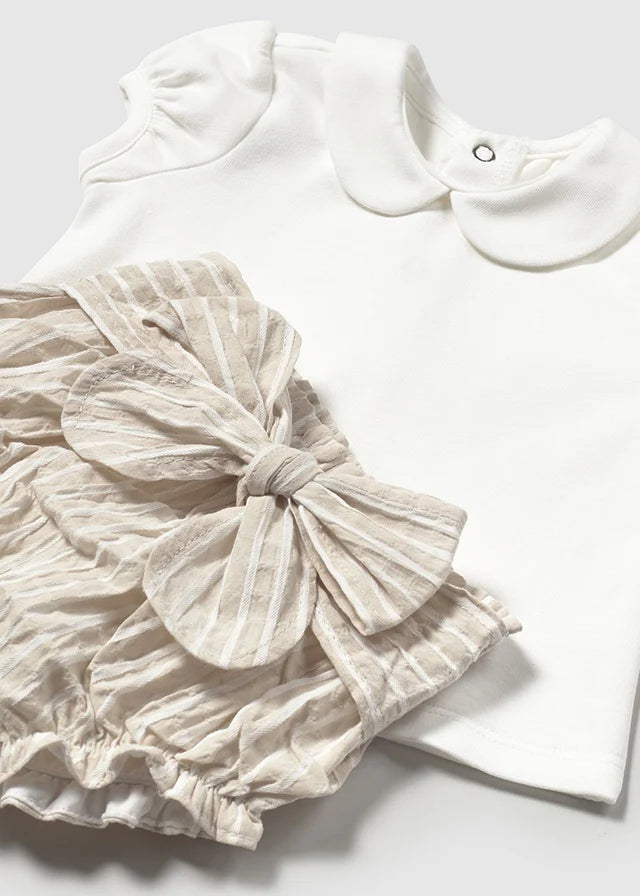 Mayoral- Blouse, Bloomers and Cardigan Set
