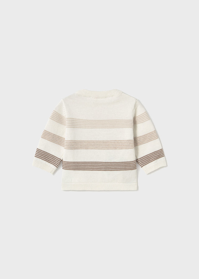 Mayoral- Cream Striped Baby Sweater
