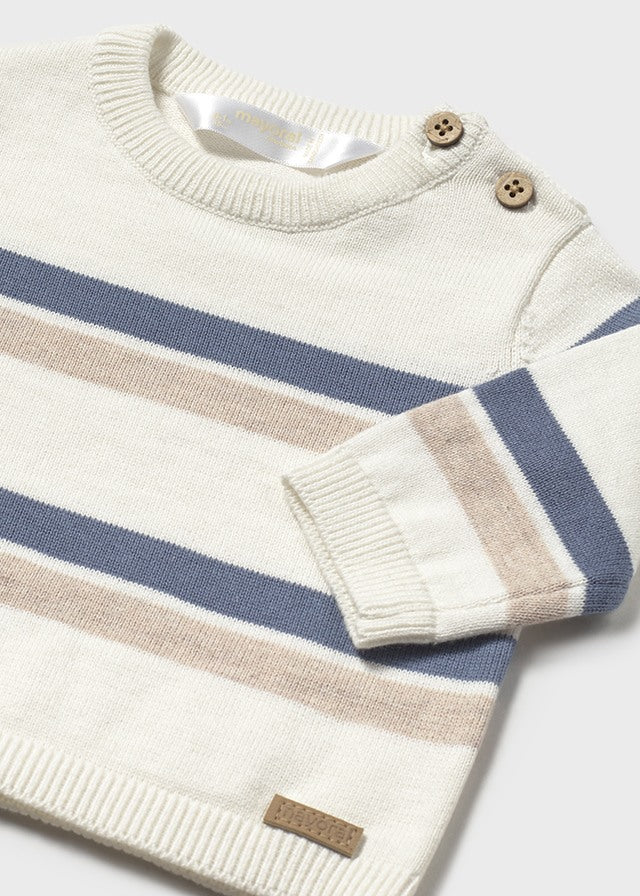 Mayoral- Blue Striped Baby Sweater