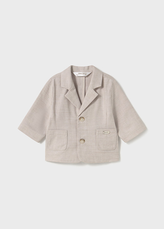 Mayoral - Beige Linen Baby Blazer