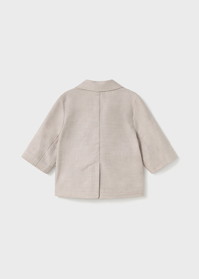 Mayoral - Beige Linen Baby Blazer