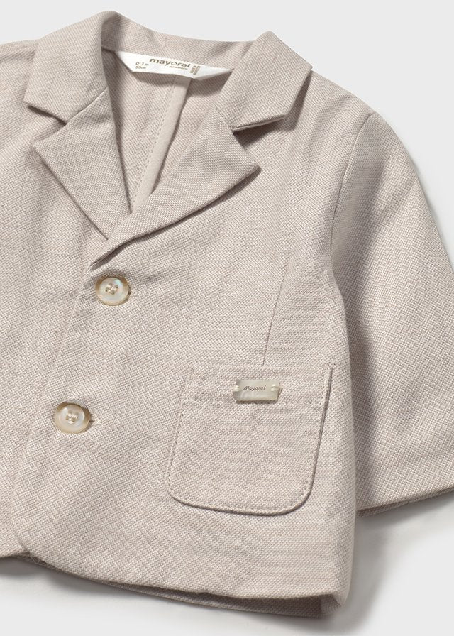 Mayoral - Beige Linen Baby Blazer