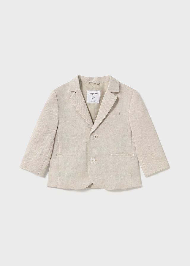 Mayoral- Beige Linen Toddler Blazer