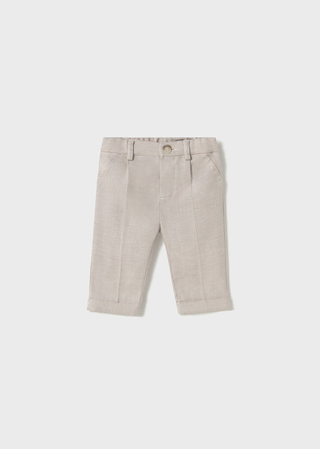 Mayoral- Linen Duna Beige Baby Trouser