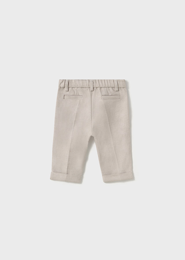 Mayoral- Linen Duna Beige Baby Trouser