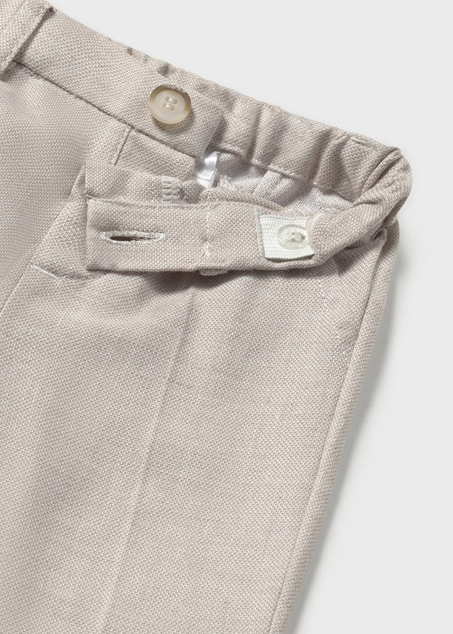 Mayoral- Linen Duna Beige Baby Trouser