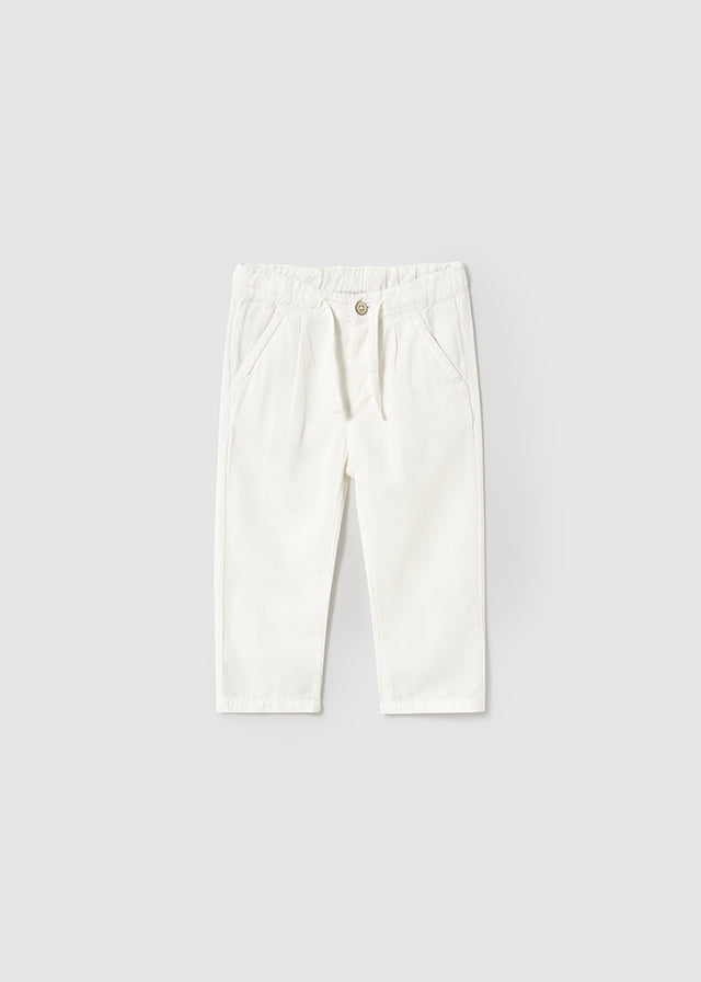 Mayoral - White Linen Boy Pant