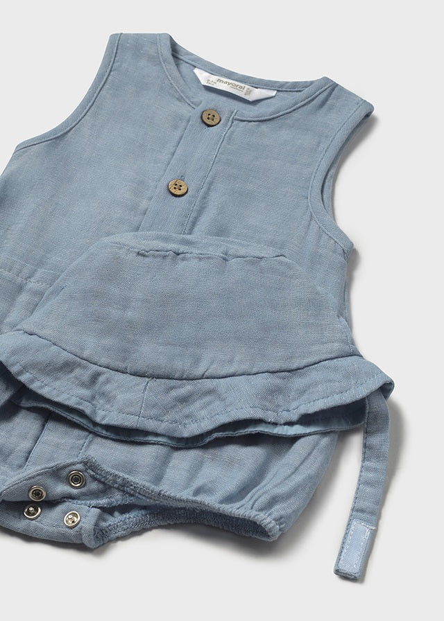 Mayoral - Baby Blue Bodysuit/Hat Set