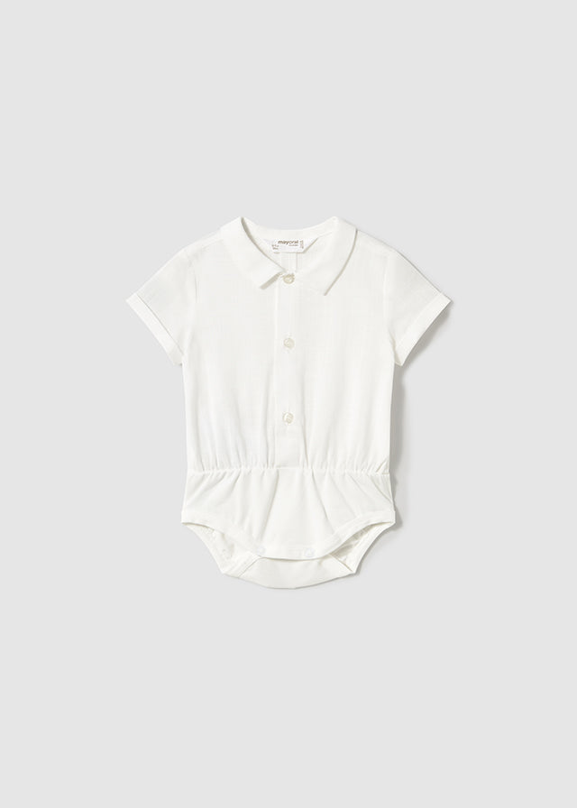 Mayoral- Short Sleeve Collared Baby Bodysuit