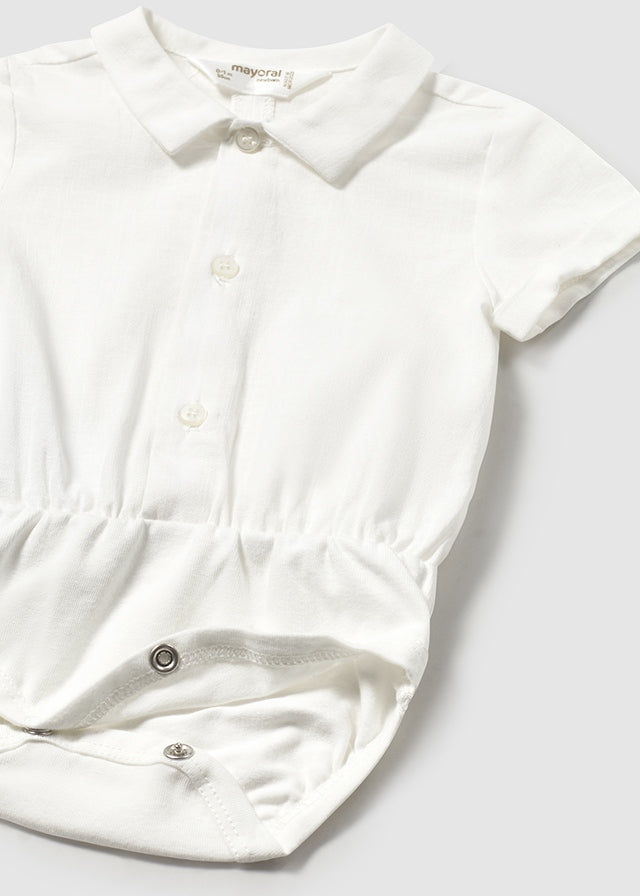 Mayoral- Short Sleeve Collared Baby Bodysuit