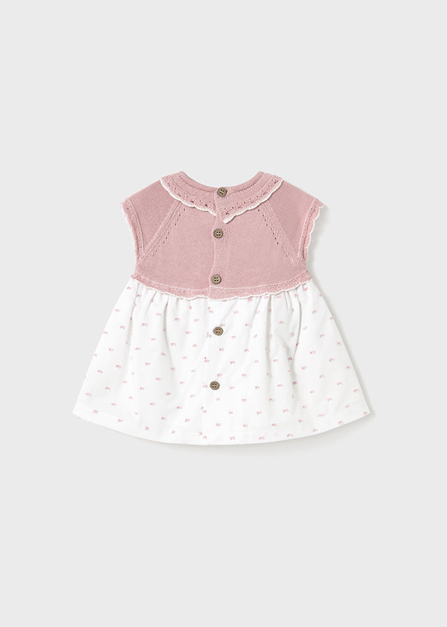 Mayoral- Pink Knit Baby Dress