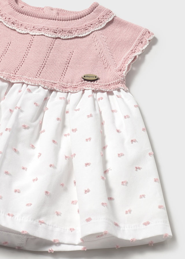 Mayoral- Pink Knit Baby Dress