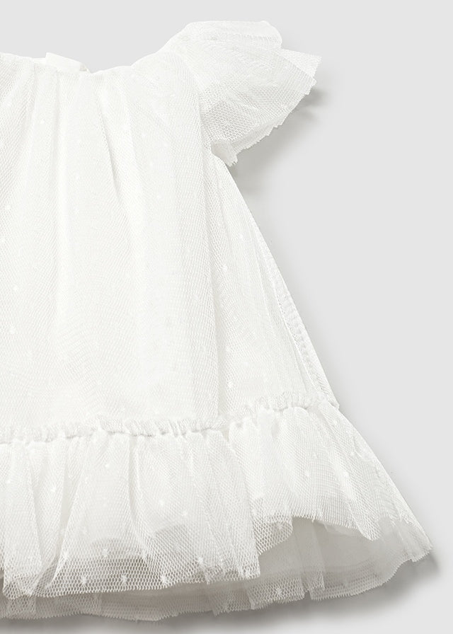 Mayoral- White Tulle Baby Dress