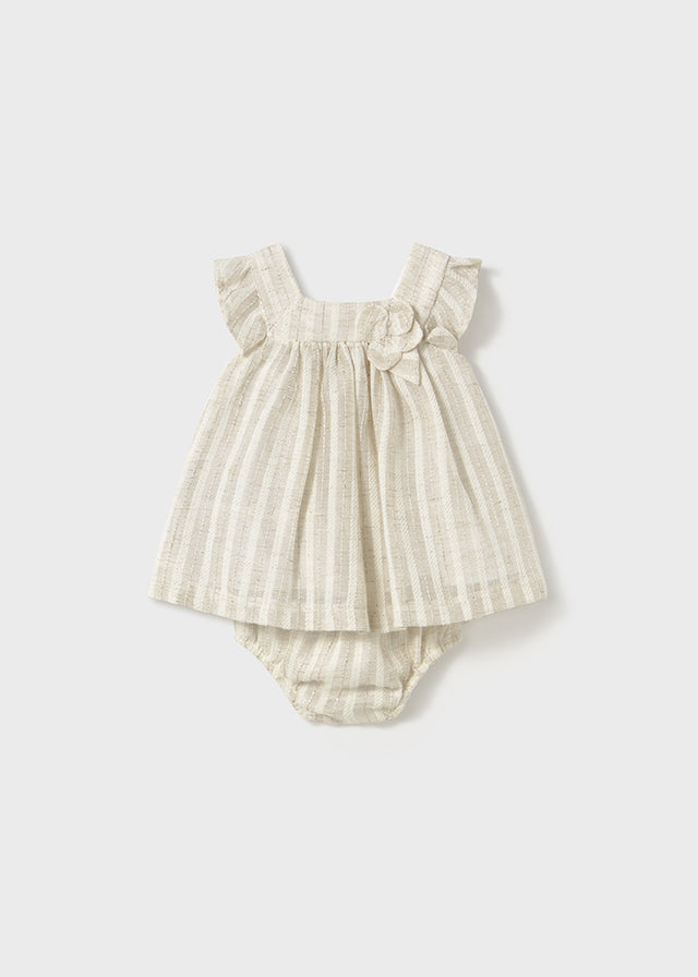 Mayoral - Linen Striped Baby Dress