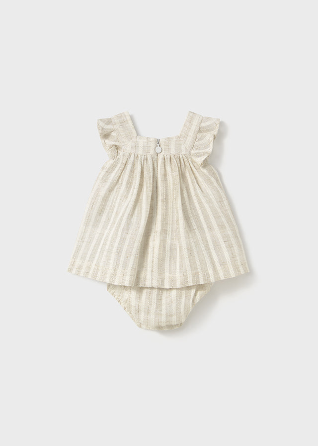 Mayoral - Linen Striped Baby Dress