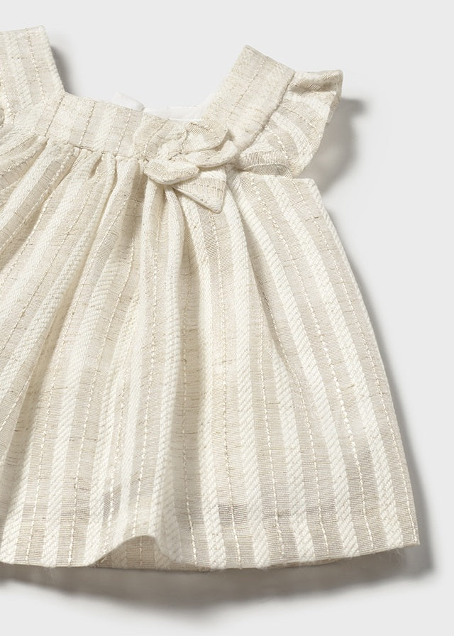 Mayoral - Linen Striped Baby Dress
