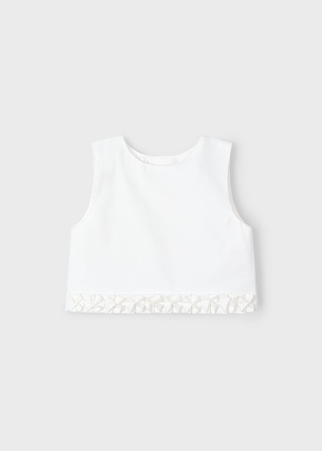 Mayoral- Crudo White Floral Detailed Top
