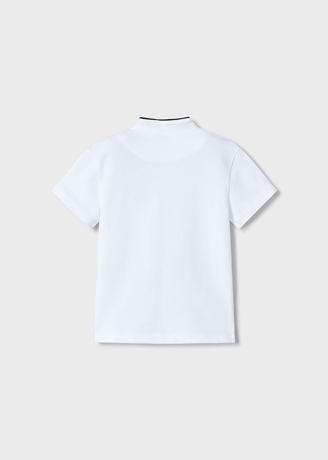 Mayoral- White Mao Neck Boy Shirt
