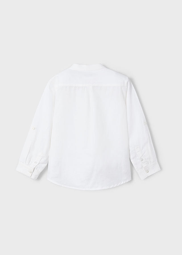 Mayoral- Blanco L/S Boy Mao Neck