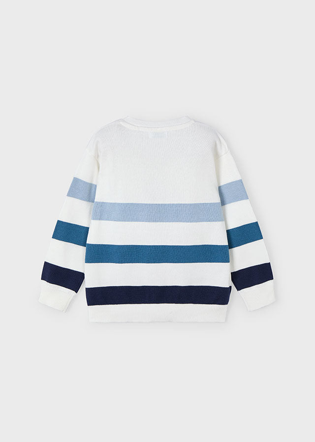 Mayoral- Azules Striped Boy Sweater