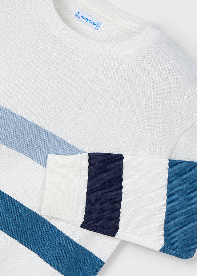 Mayoral- Azules Striped Boy Sweater