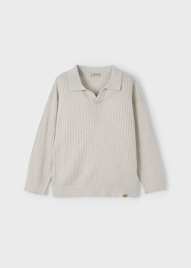 Mayoral - Beige Polo Boy Sweater
