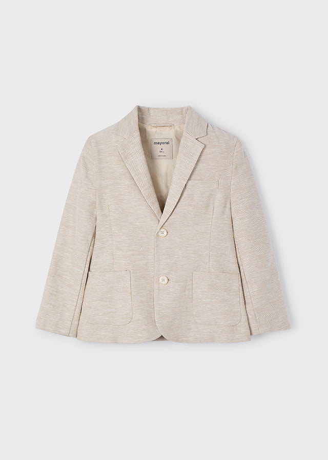 Mayoral-Beige Linen Boy Blazer