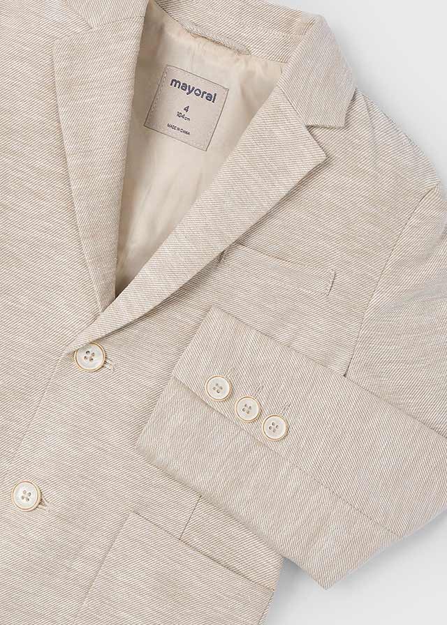 Mayoral-Beige Linen Boy Blazer