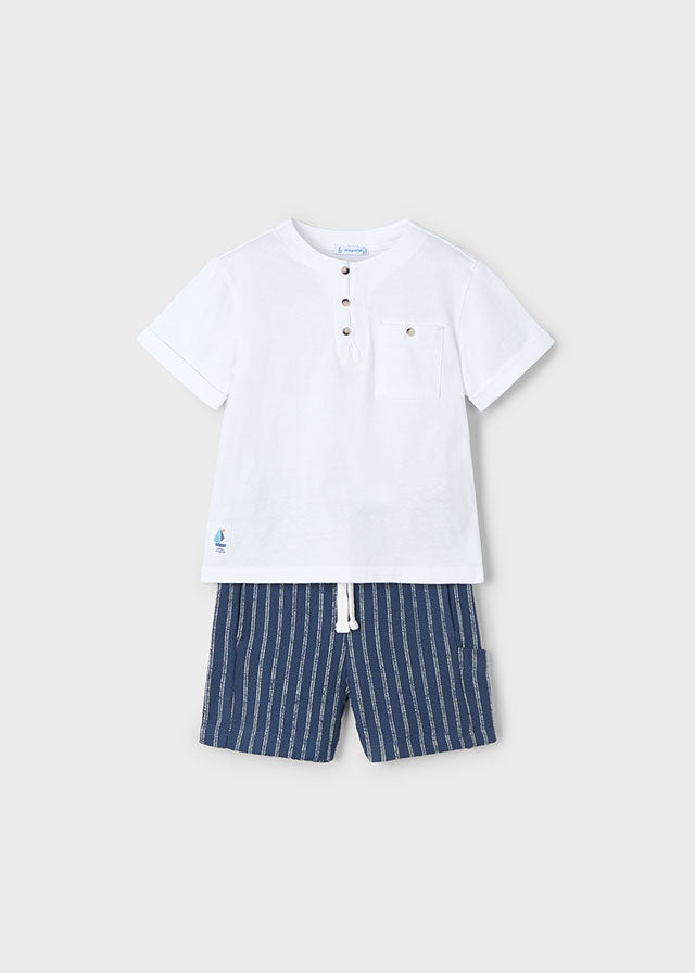 Mayoral- Blue Striped Shorts Set