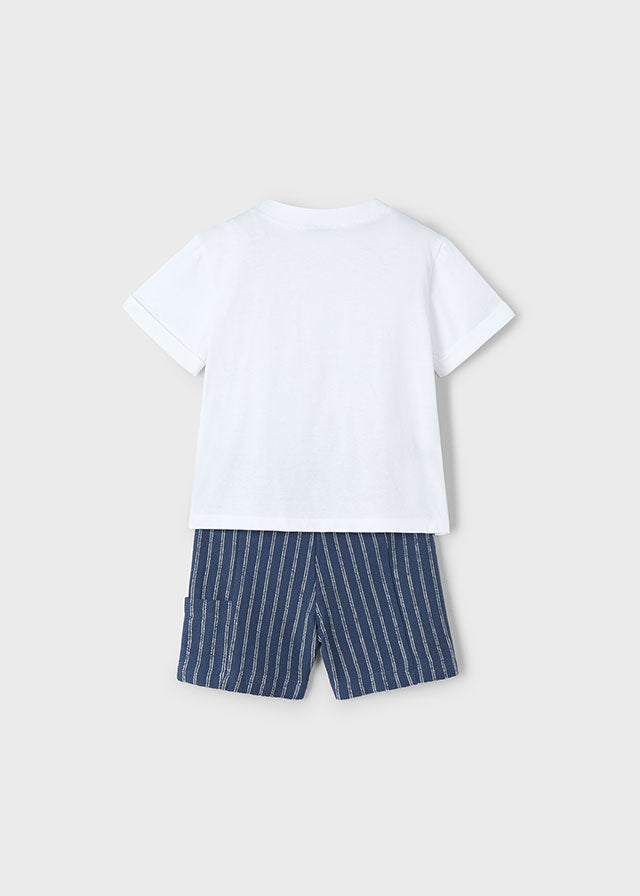 Mayoral- Blue Striped Shorts Set