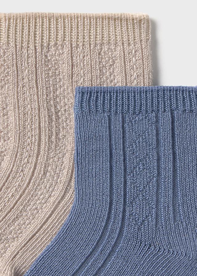 Mayoral- Cream & Rivera Blue Sock Set