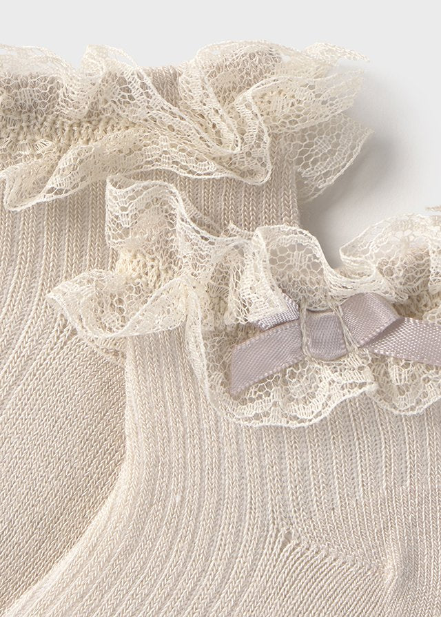 Mayoral-Cream Tulle Socks
