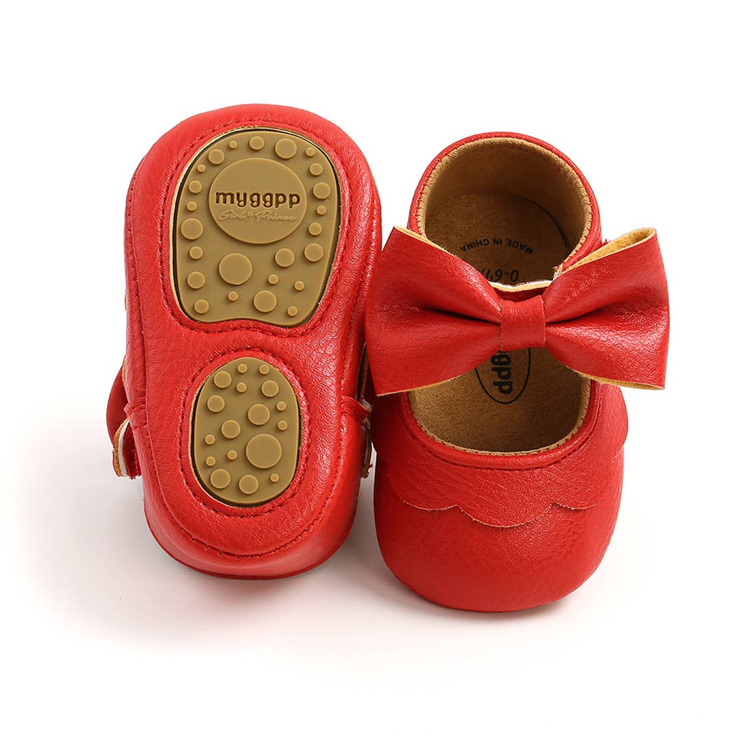 Bow Leatherette Anti-Slip Baby Crib Shoes