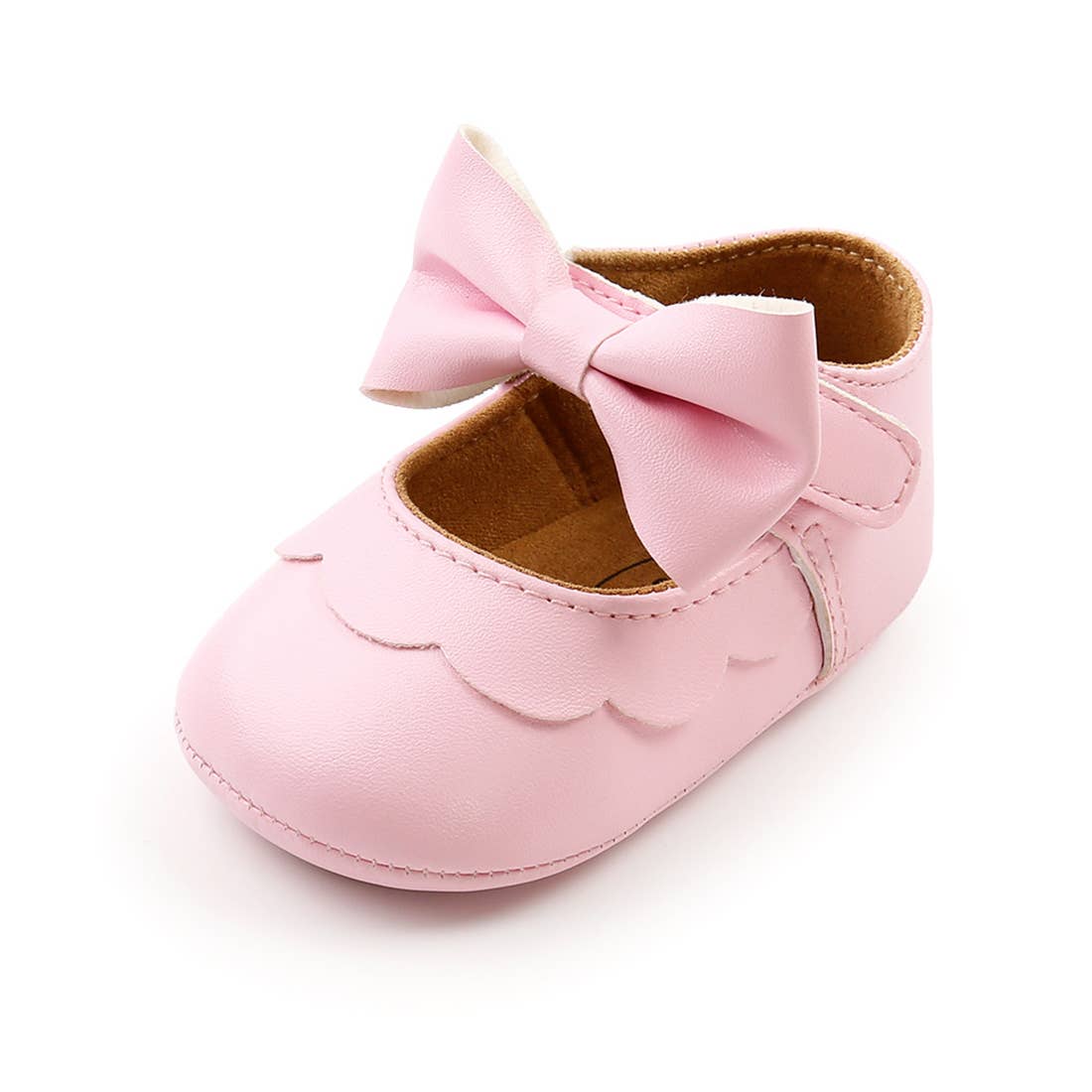 Bow Leatherette Anti-Slip Baby Crib Shoes