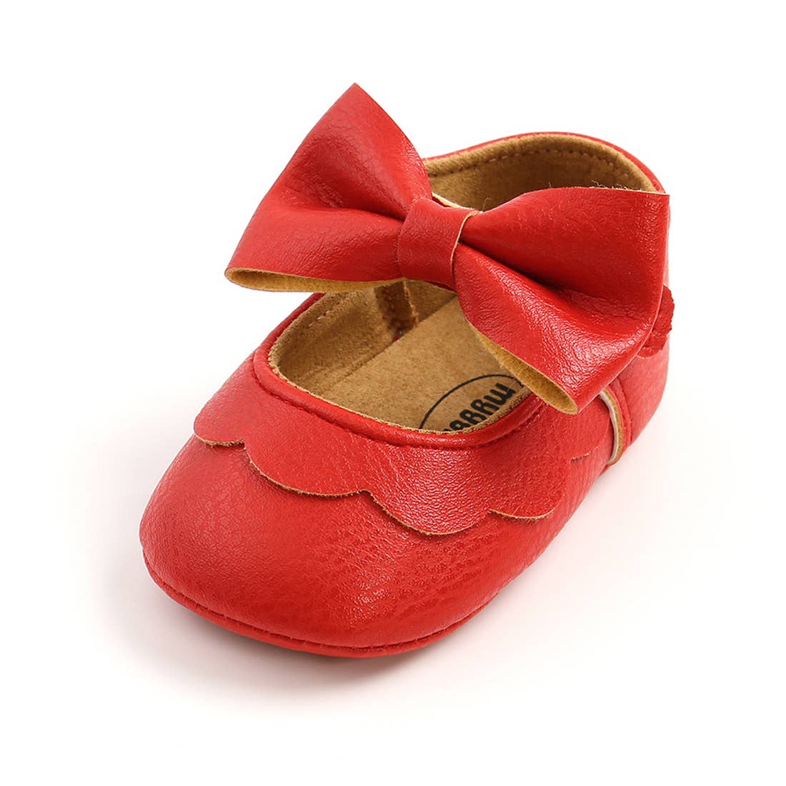 Bow Leatherette Anti-Slip Baby Crib Shoes