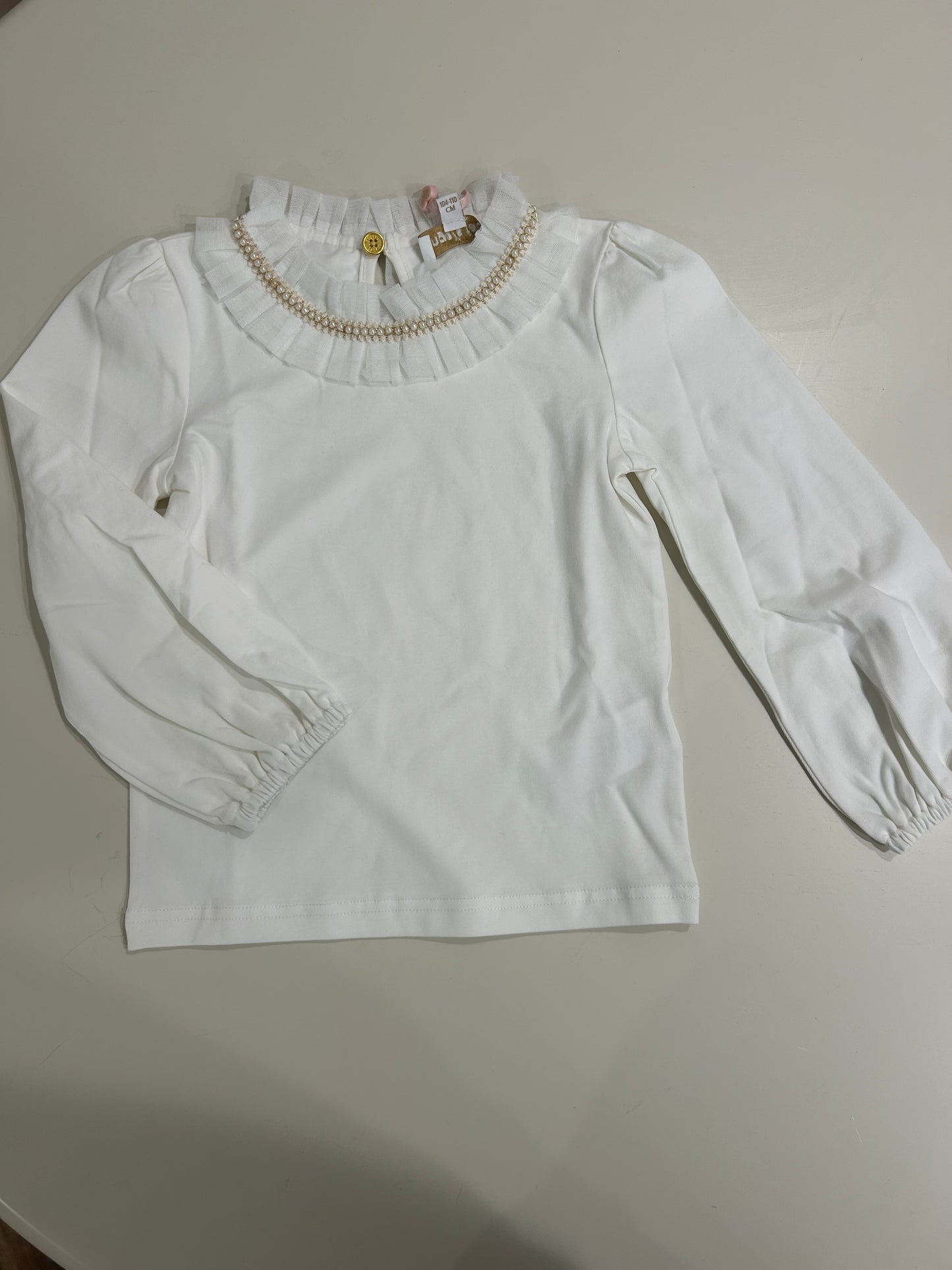 Girls Nell Pleated Collar Top
