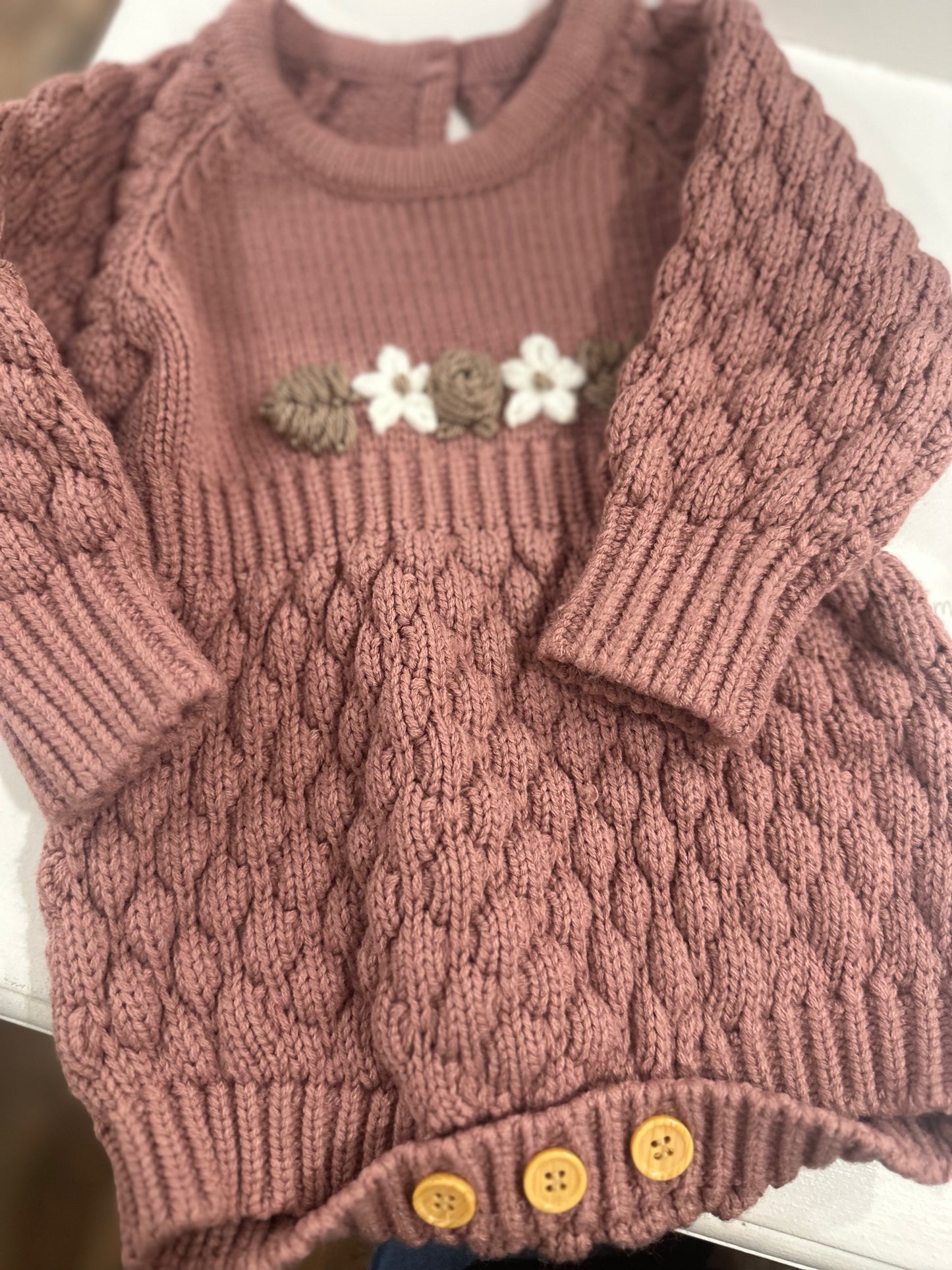 Tiny Threads Design- Chunky Rose Romper