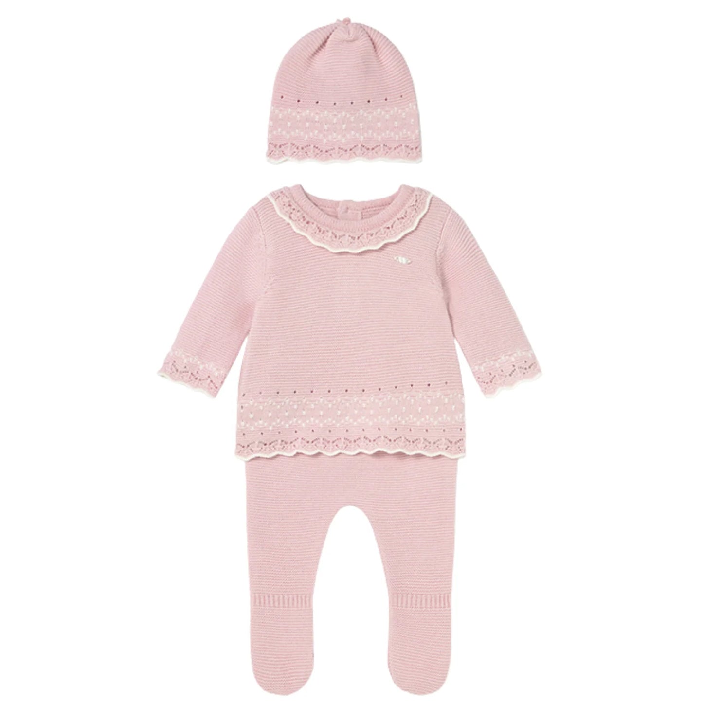 Mayoral Baby Knit w Hat - Cuarzo Pink
