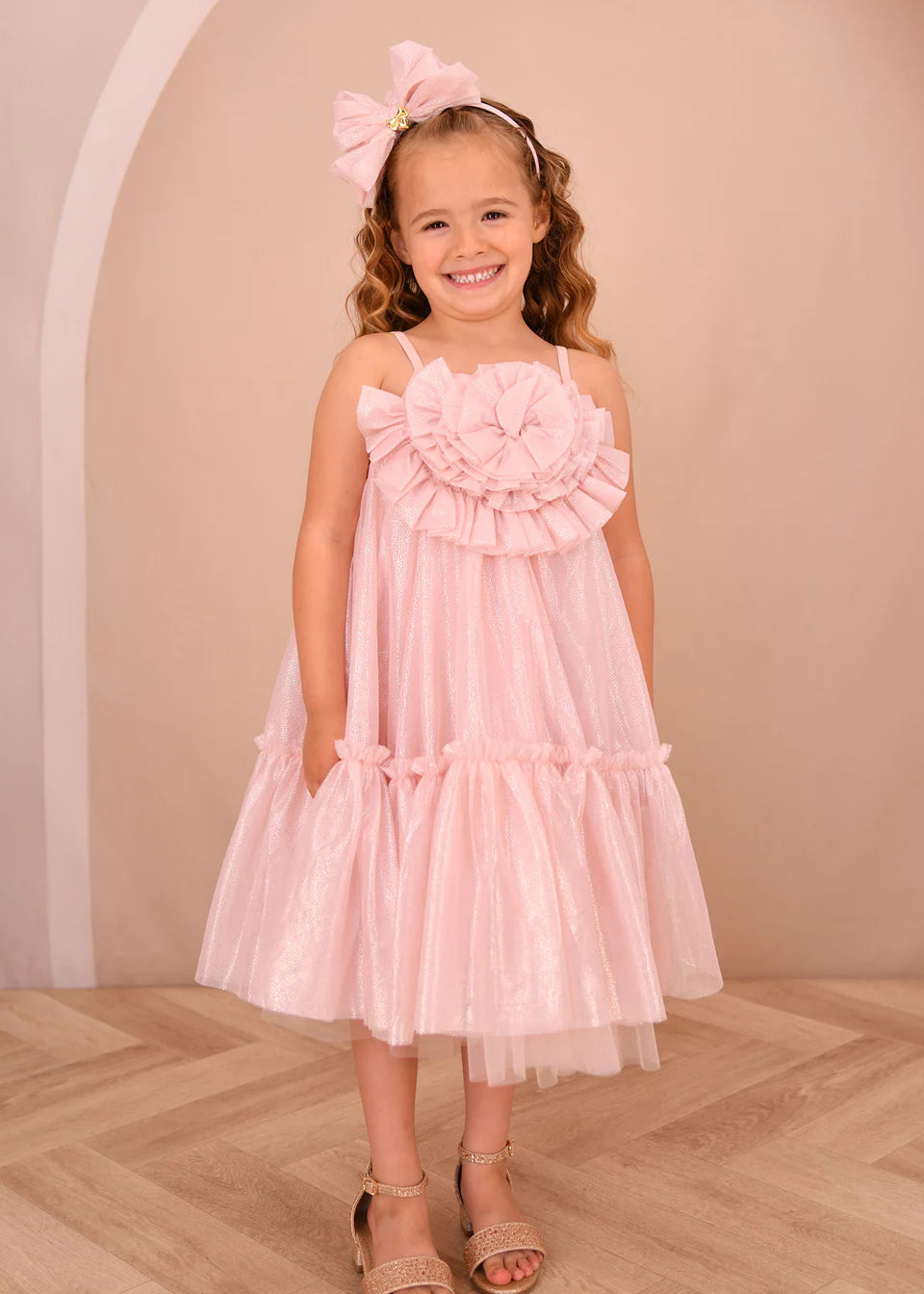 Sparkle Sweet Blush Tulle Strap Dress