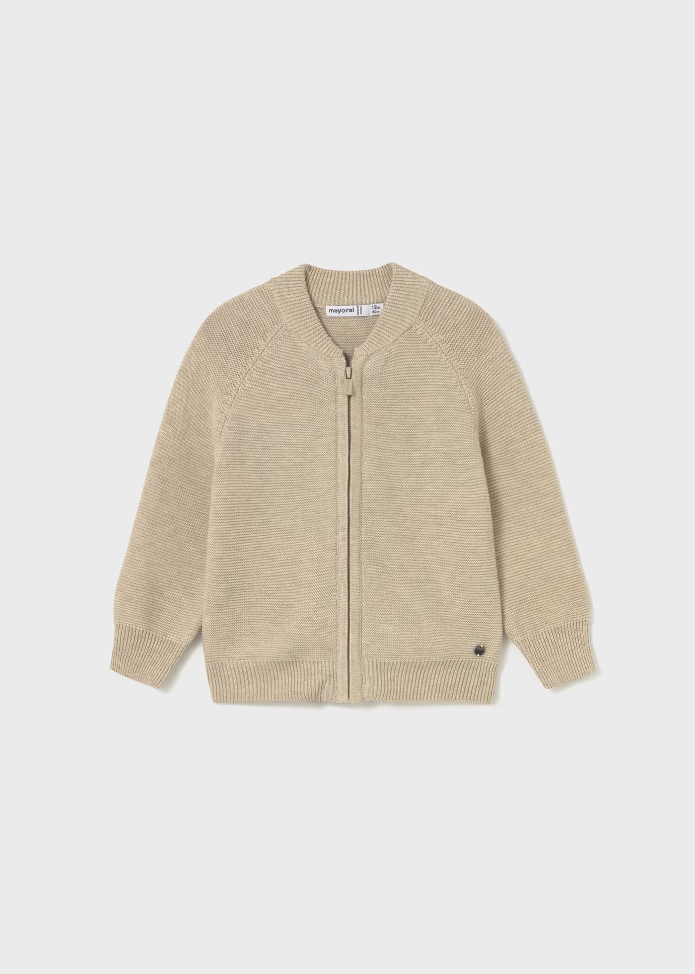 Mayoral Beige Boys Zipper Knit