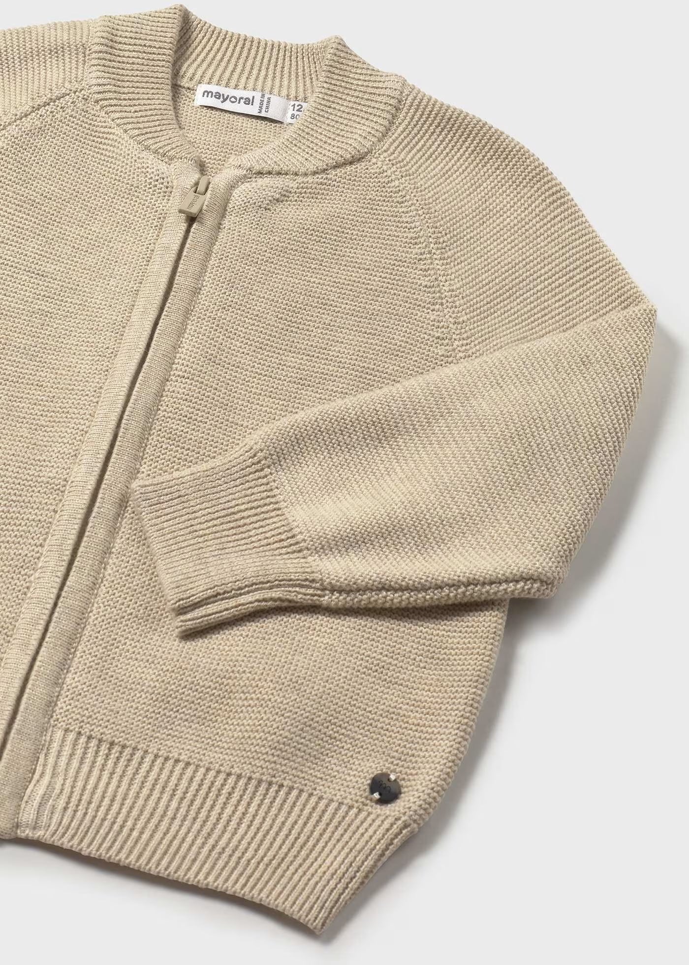Mayoral Beige Boys Zipper Knit