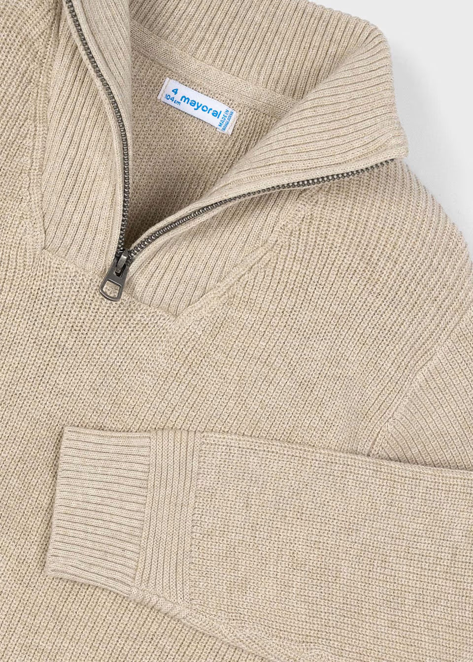 Beige Half Zip Knit