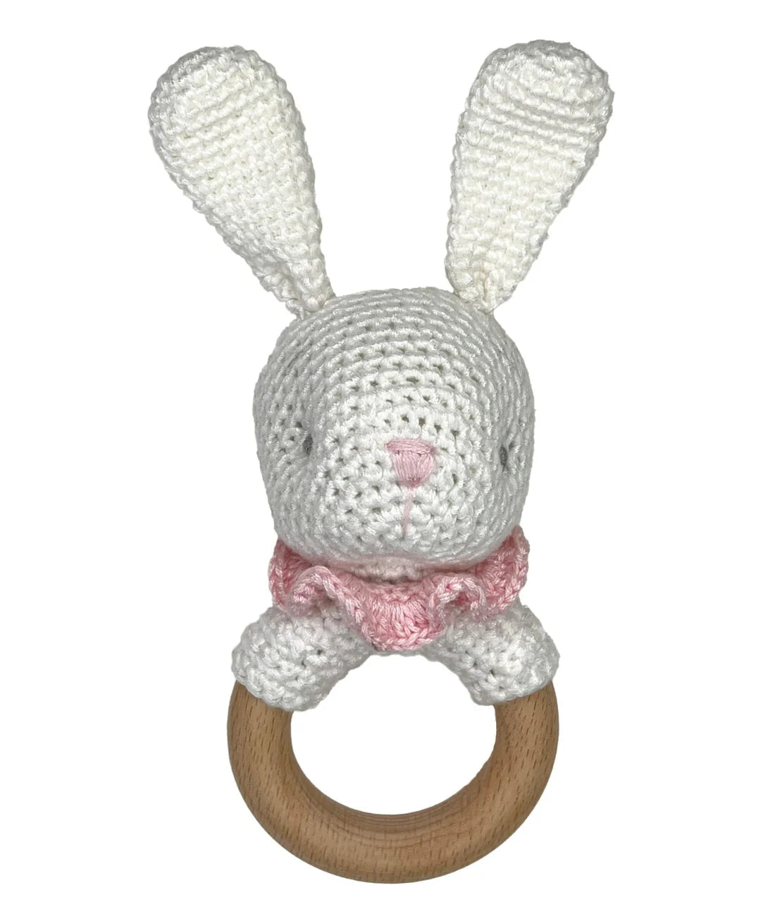 Zubels- Pink Bunny Knit Rattle