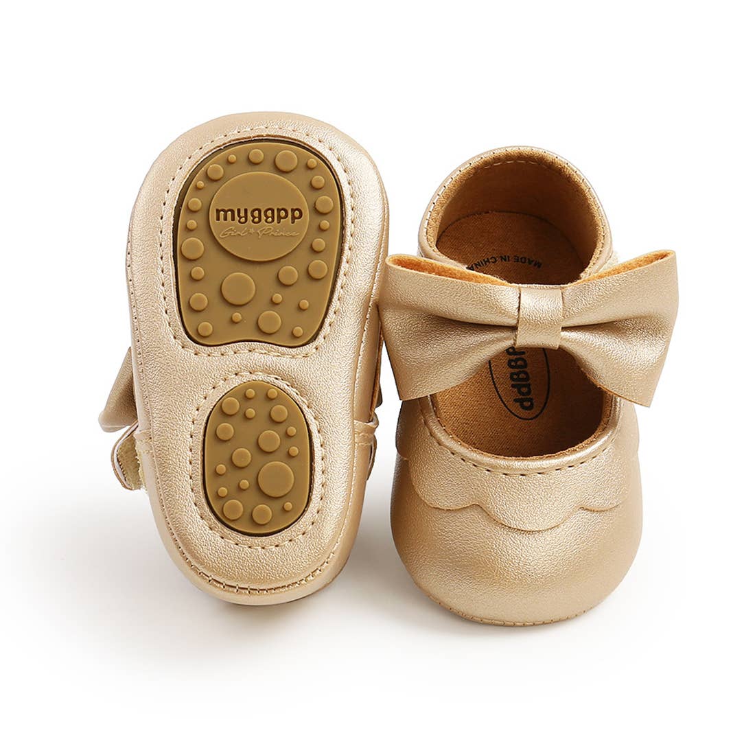 Bow Leatherette Anti-Slip Baby Crib Shoes