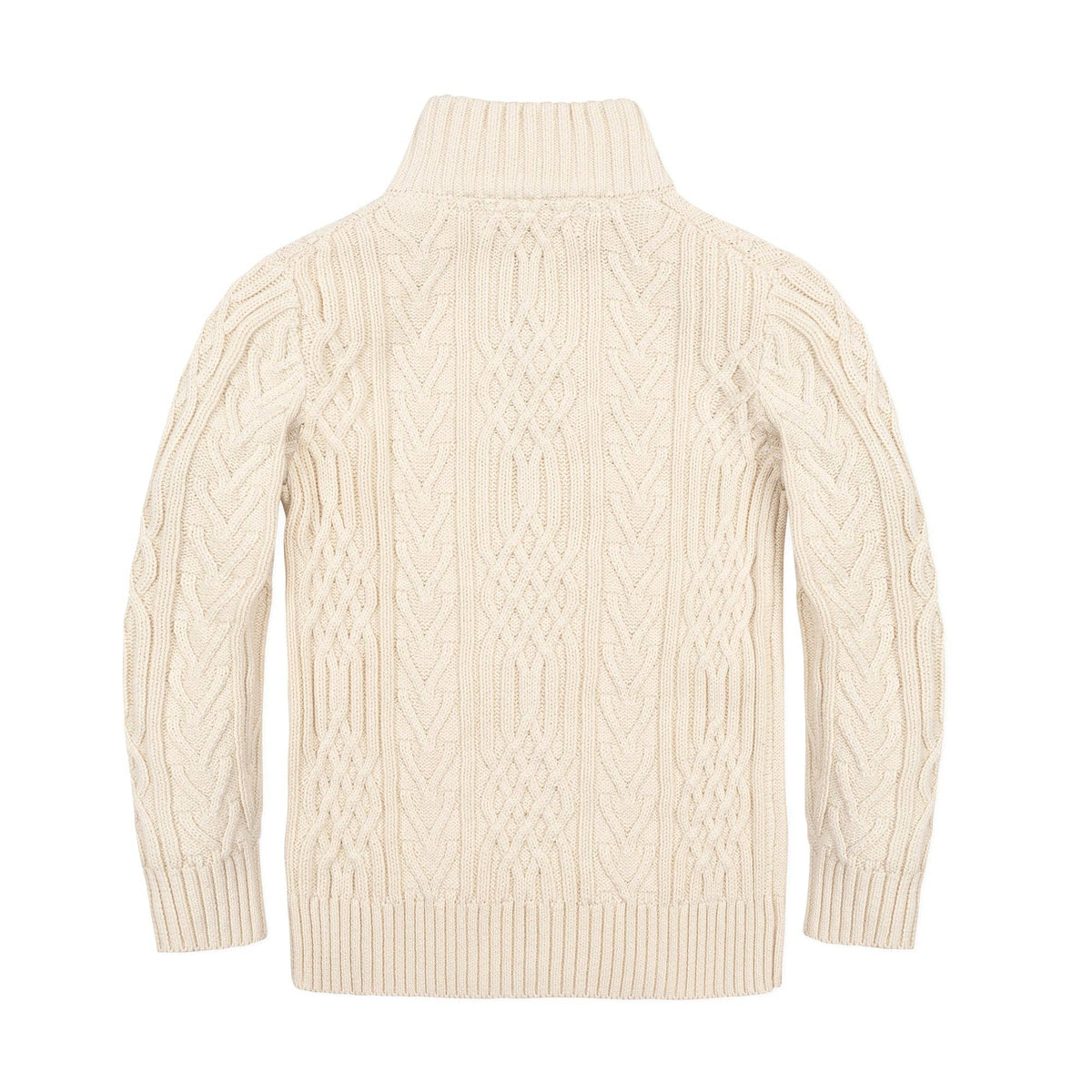 Organic Mock Neck Cable Sweater