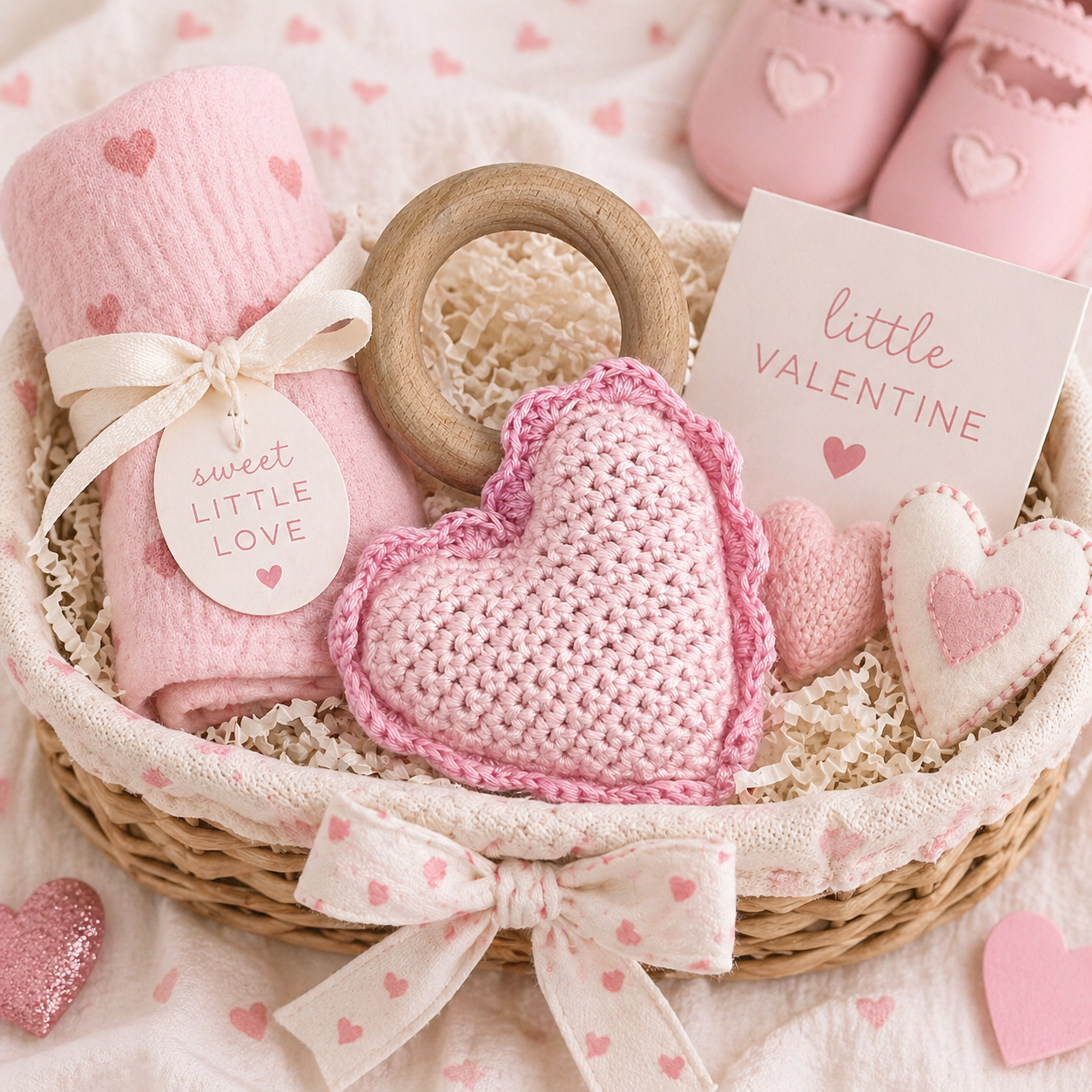 Heart Bamboo Crochet Woodring Rattle
